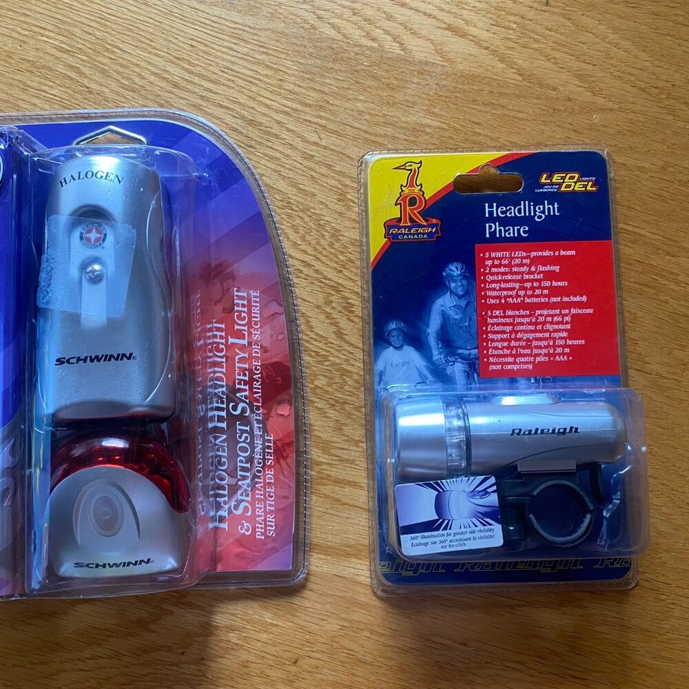 Schwinn Halogen Headlight & Raleigh Bike Safety Light Set